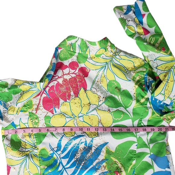 Bette Court Multicolor Floral Print Jacket Sz XL Mock Neck Long Sleeved Full Zip - Picture 8 of 8